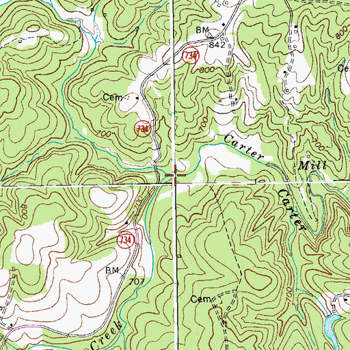 Topographic Map of Clover Creek, VA