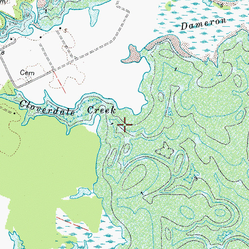 Topographic Map of Cloverdale Creek, VA