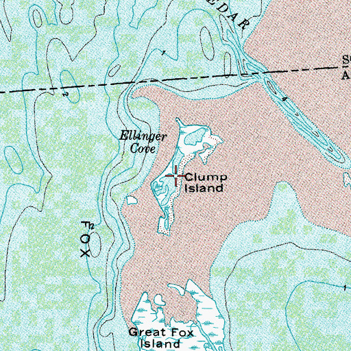 Topographic Map of Clump Island, VA