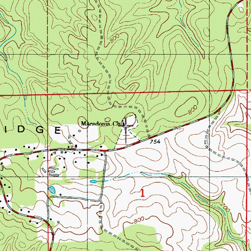 Topographic Map of Macedonia Church, AL