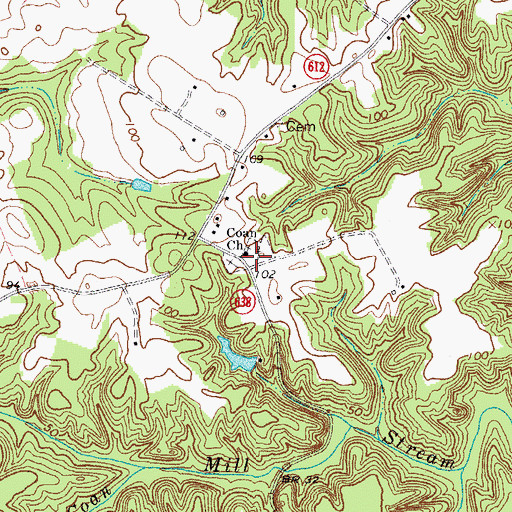 Topographic Map of Coan Church, VA