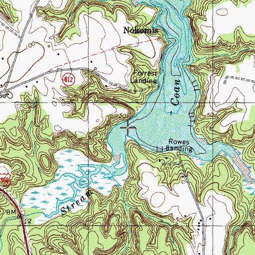 Topographic Map of Coan Mill Stream, VA