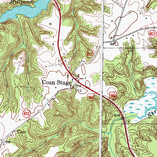 Topographic Map of Coan Stage, VA