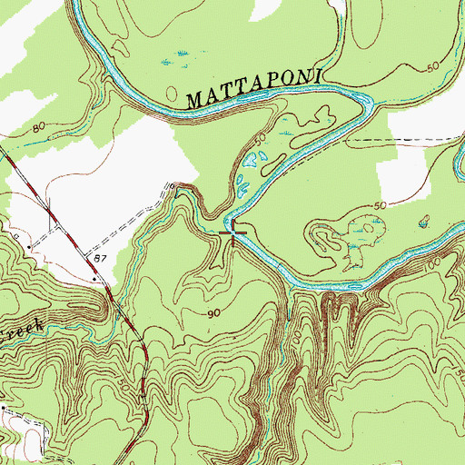 Topographic Map of Cobbins Creek, VA