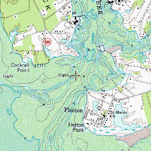 Topographic Map of Cockrell Creek, VA