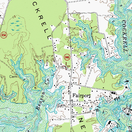 Topographic Map of Cockrell Neck, VA