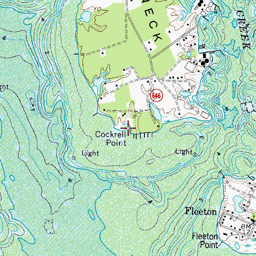 Topographic Map of Cockrell Point, VA