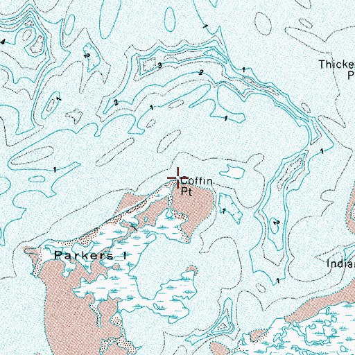 Topographic Map of Coffin Point, VA