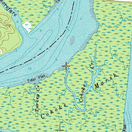 Topographic Map of Cohoke Creek, VA