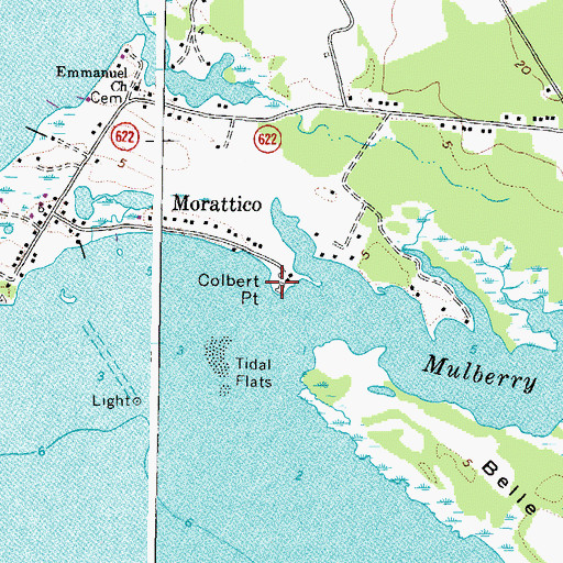 Topographic Map of Colbert Point, VA