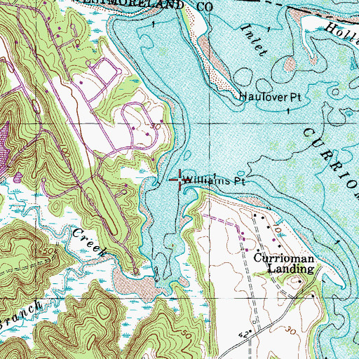 Topographic Map of Cold Harbor Creek, VA