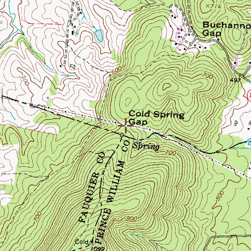 Topographic Map of Cold Spring Gap, VA