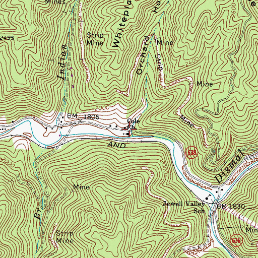 Topographic Map of Cole Church, VA