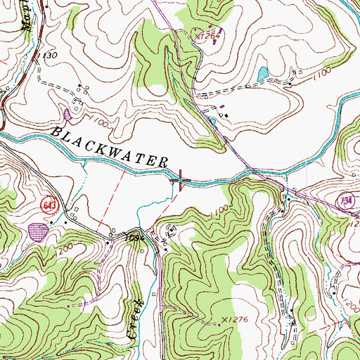 Topographic Map of Coles Creek, VA