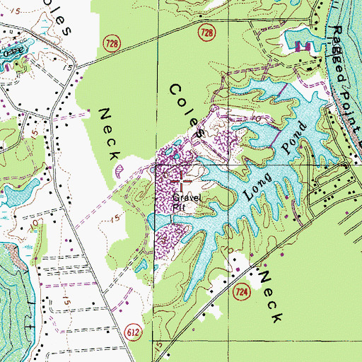 Topographic Map of Coles Neck, VA