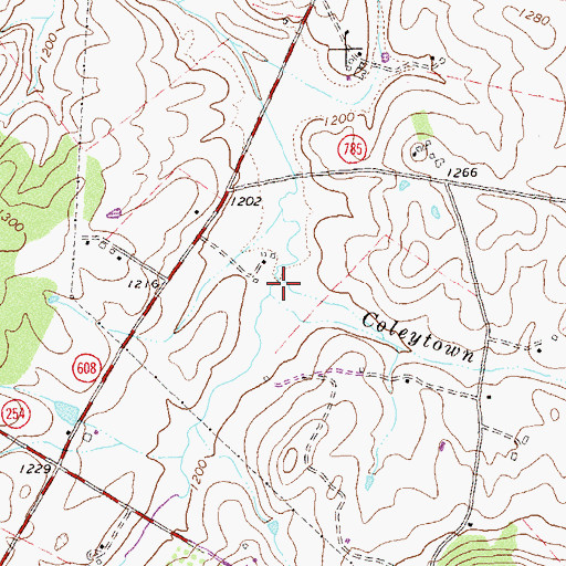 Topographic Map of Coleytown Run, VA