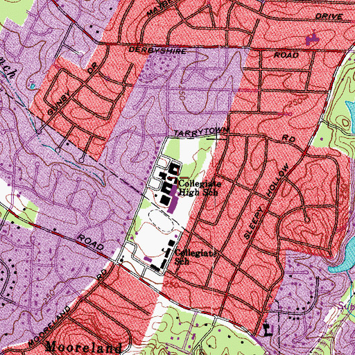 Topographic Map of Collegiate High School, VA