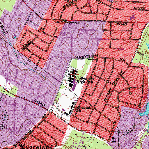 Topographic Map of Collegiate School, VA