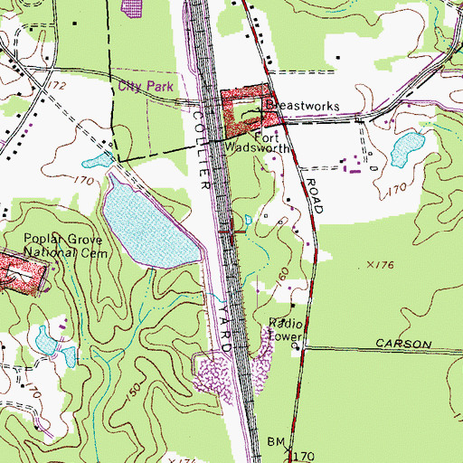 Topographic Map of Collier Yard, VA
