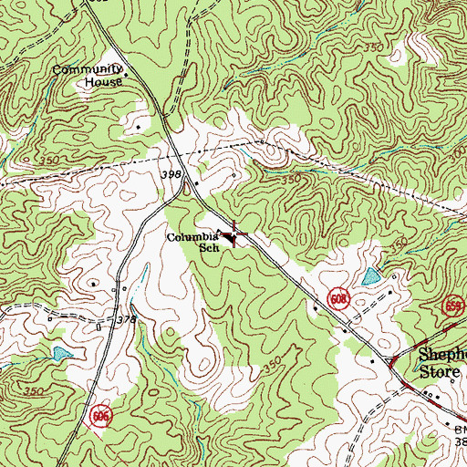 Topographic Map of Columbia Elementary School, VA