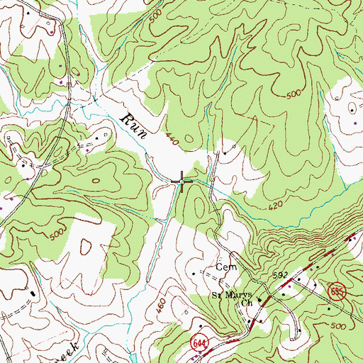 Topographic Map of Colvin Creek, VA