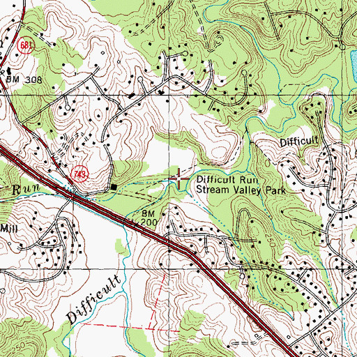 Topographic Map of Colvin Run, VA