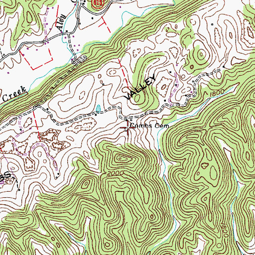 Topographic Map of Old Combs Cemetery, VA
