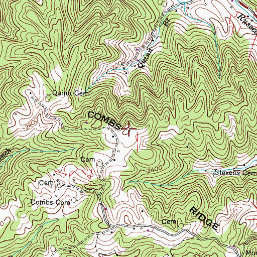 Topographic Map of Combs Ridge, VA