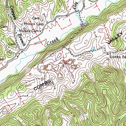 Topographic Map of Combs Valley, VA