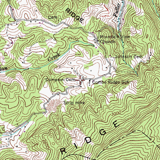 Topographic Map of Compton Cemetery, VA