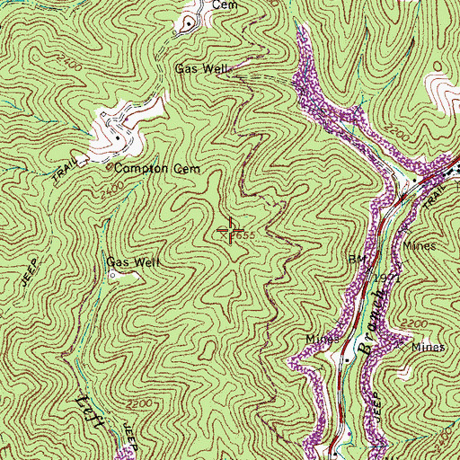 Topographic Map of Compton Mountain, VA