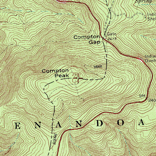 Topographic Map of Compton Peak, VA