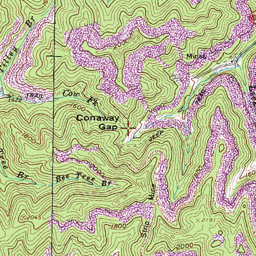 Topographic Map of Conaway Gap, VA