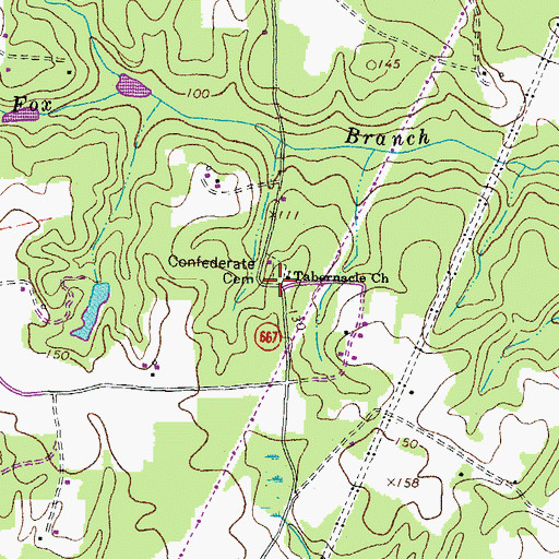 Topographic Map of Confederate Cemetery, VA
