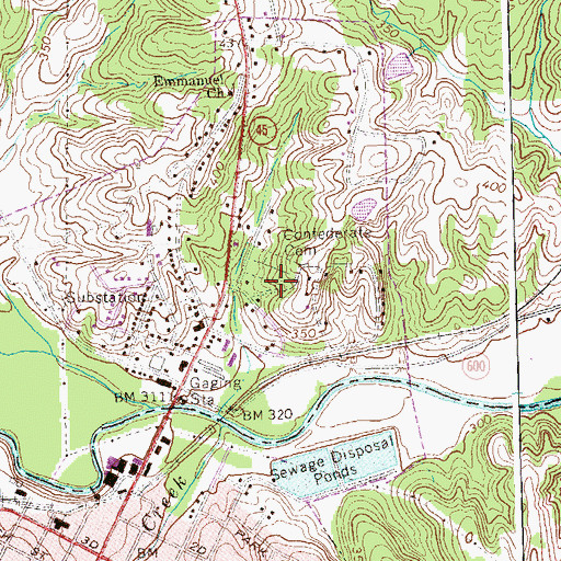 Topographic Map of Confederate Cemetery, VA