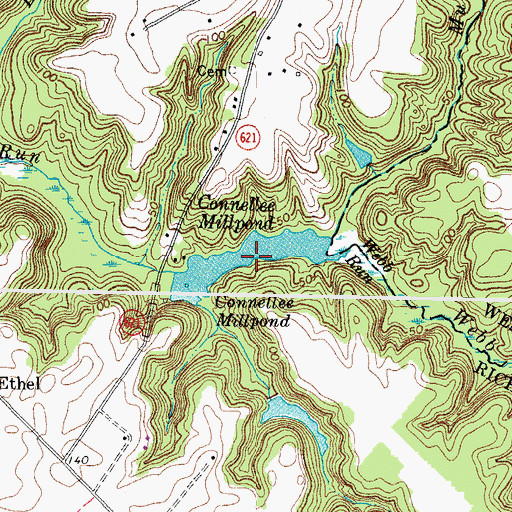 Topographic Map of Connellee Millpond, VA