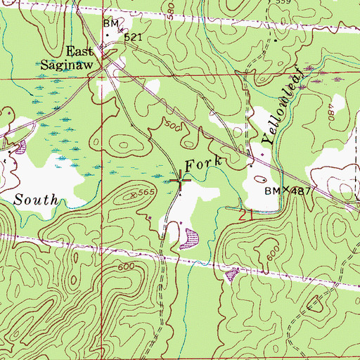 Topographic Map of Morris Bridge, AL