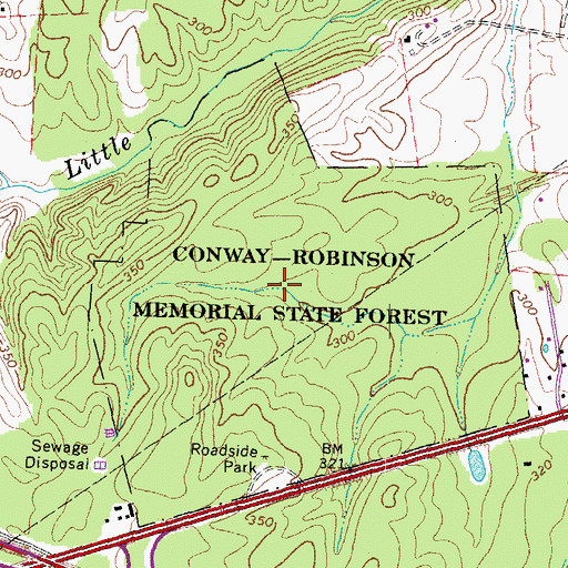 Topographic Map of Conway-Robinson Memorial State Forest, VA