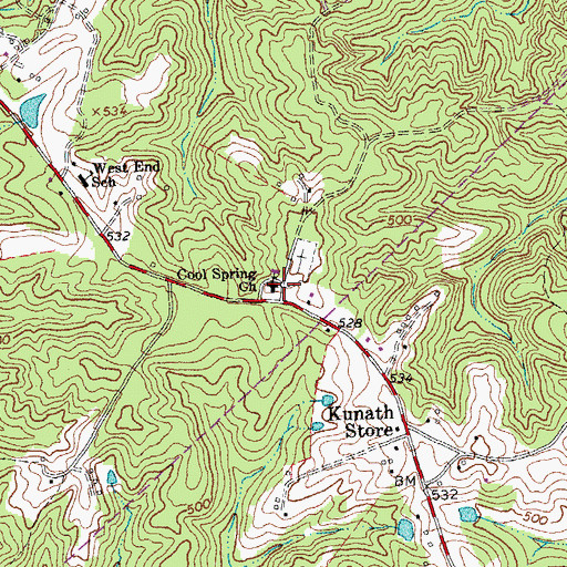 Topographic Map of Cool Spring Church, VA