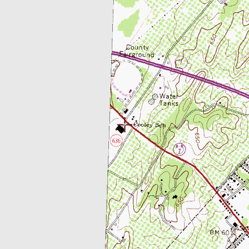 Topographic Map of D G Cooley Elementary School, VA