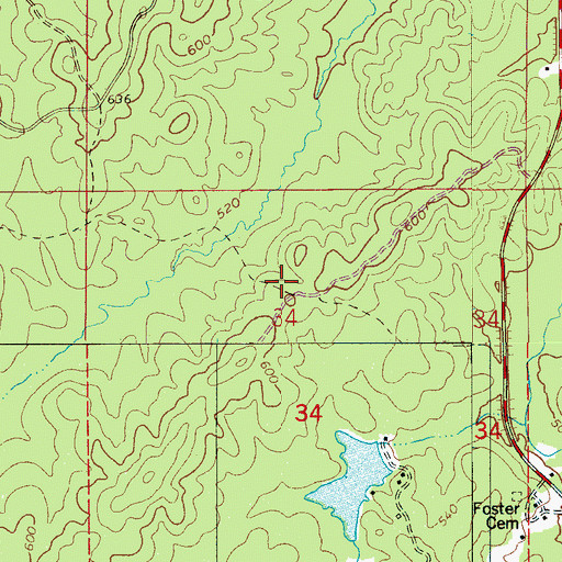 Topographic Map of Mose Davis Cemetery, AL