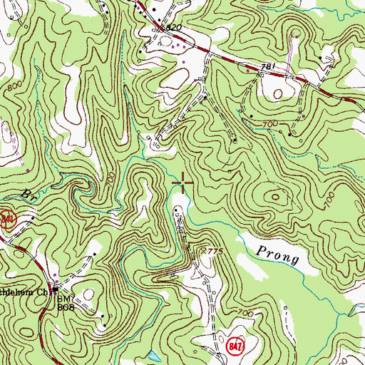 Topographic Map of Coon Branch, VA