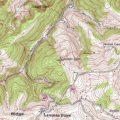 Topographic Map of Cooper Cemetery, VA