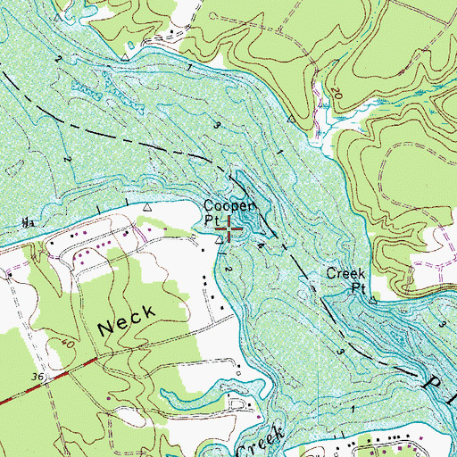 Topographic Map of Cooper Point, VA
