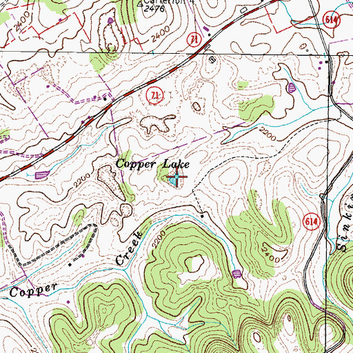 Topographic Map of Lake Copper, VA