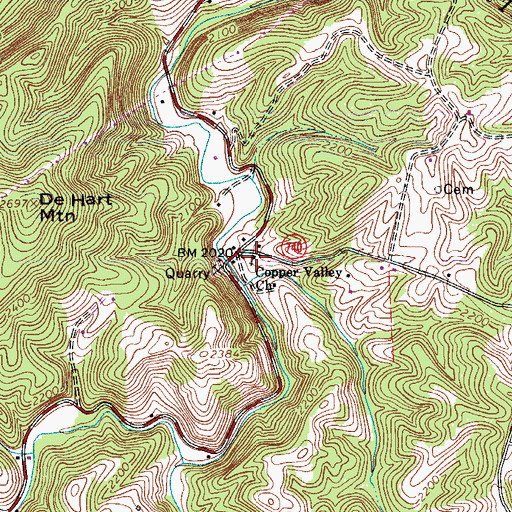 Topographic Map of Copper Valley Church, VA