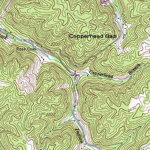 Topographic Map of Copperhead Branch, VA