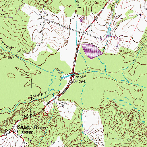 Topographic Map of Corbin Bridge, VA