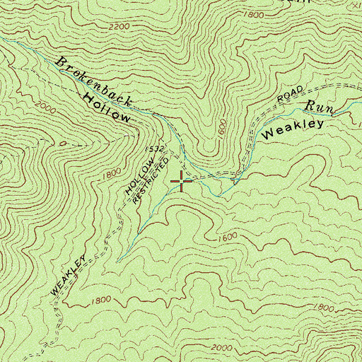 Topographic Map of Corbin Hollow, VA