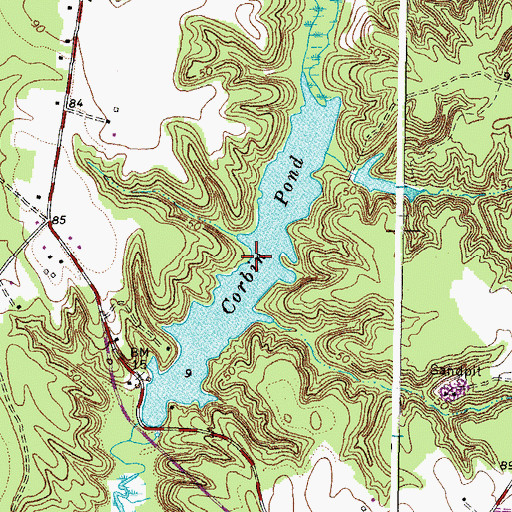 Topographic Map of Corbin Pond, VA